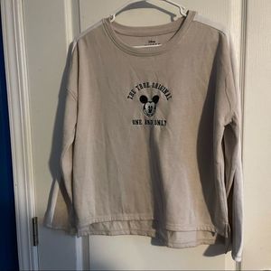 ✨Disney Mickey Mouse NWOT Tan and White Cropped Sweater - Size Large ✨